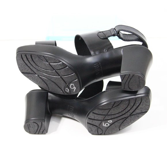 Munro Sandals Women Chunky Platform Heel 6.5 wide WW Black Leather Max - Picture 9 of 9